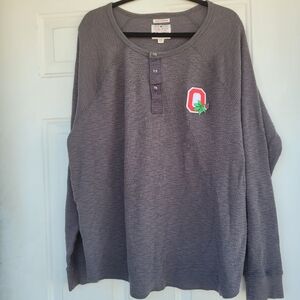 Lucky Brand Henley Mens XXL Gray Thermal Long Sleeve Cotton Lived In Waffle Knit